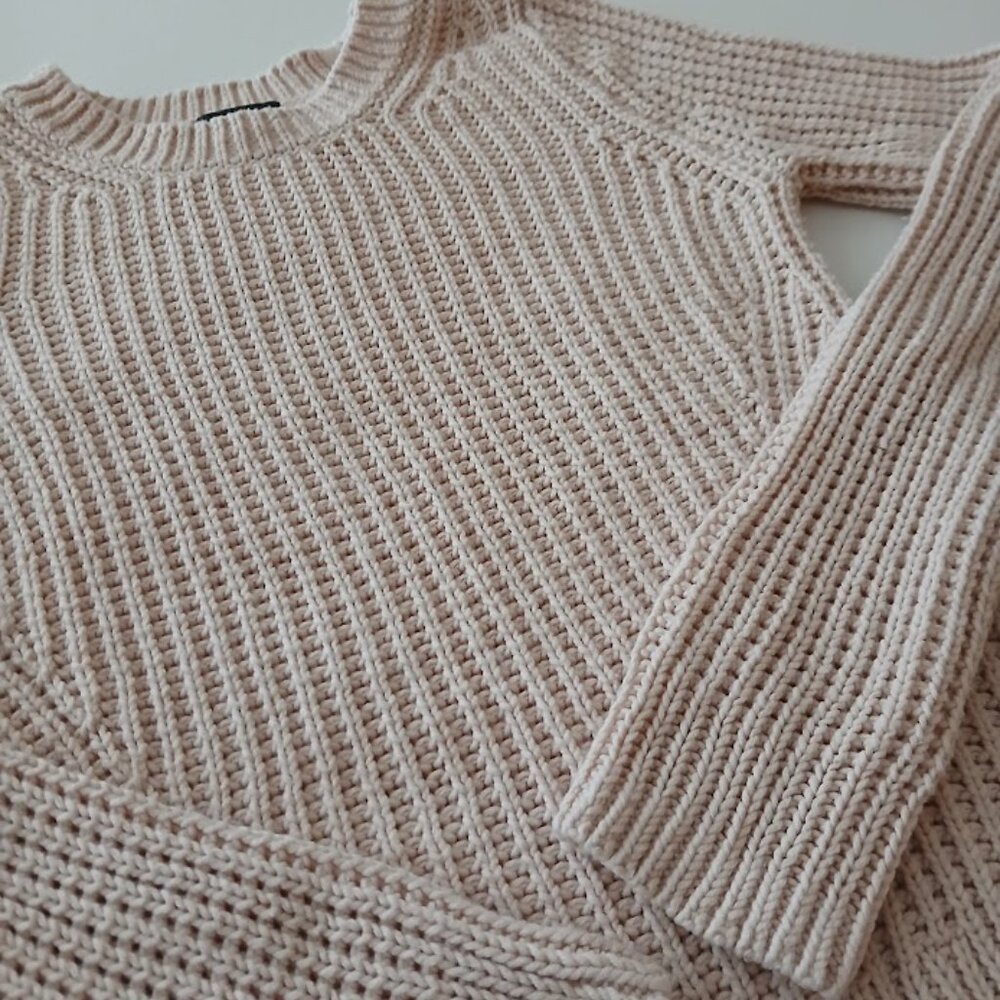 H&M Cotton Waffle Knit Sweater -XS color creamy peachy nude